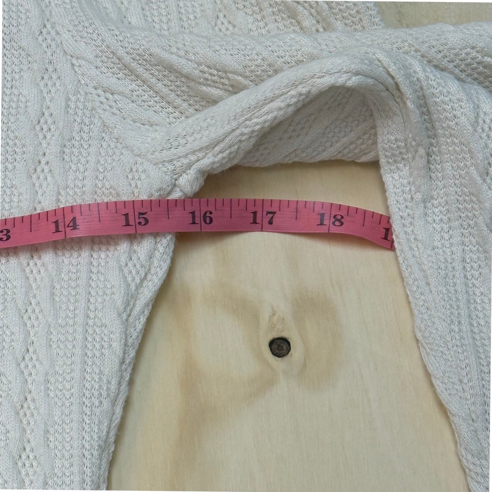 Chelsea & Violet Cream Cable Knit Henley Bodysuit Puff Sleeve Ivory‎ Medium - Picture 5 of 5